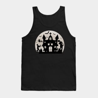 Spooky Moon Halloween Witch Monster Ghost Pumpkin 16 Tank Top